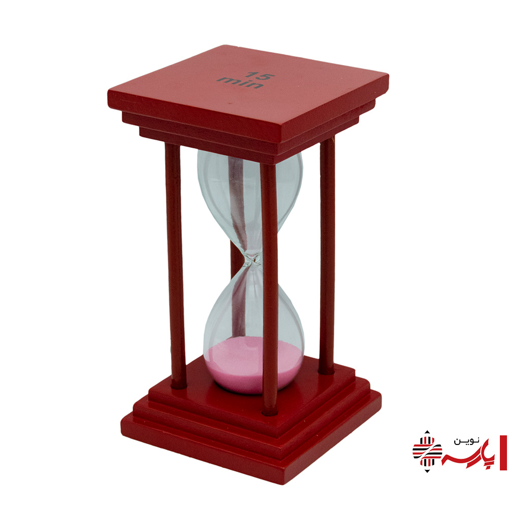 ساعت شنی چوبی 15 دقیقه ای قرمز
