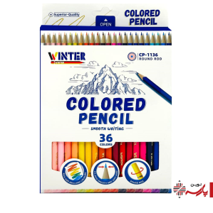 مداد رنگی 36 رنگ مقوایی حرفه ای وینتر