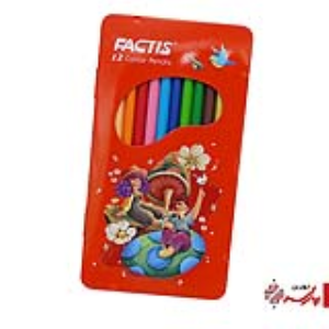 مداد رنگی 12 جعبه فلزی فکتیس