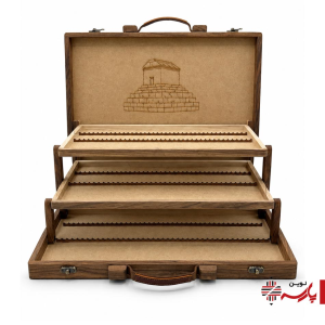 کیف چوبی مداد رنگی 2 طبقه 120 رنگ پاسارگاد